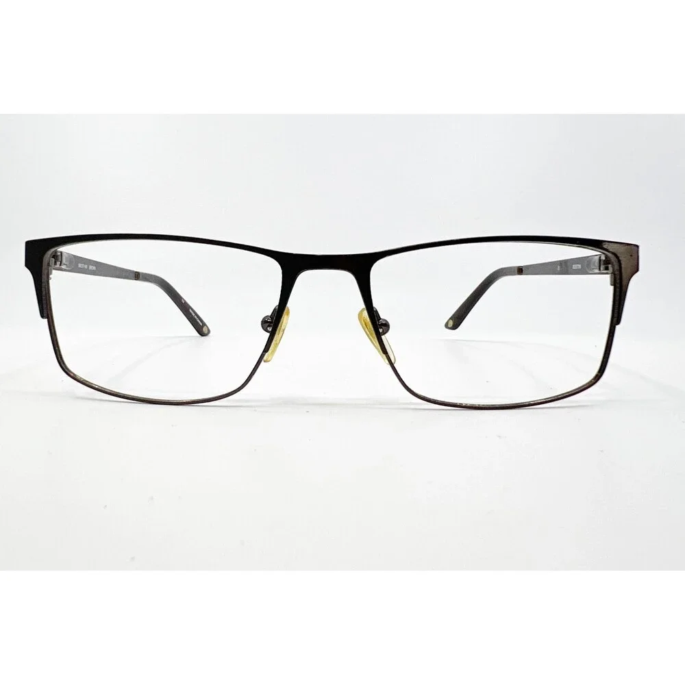 Bulova Eyeglasses Men Brown Boston Full Rim Rectangle 54-17-140 39363